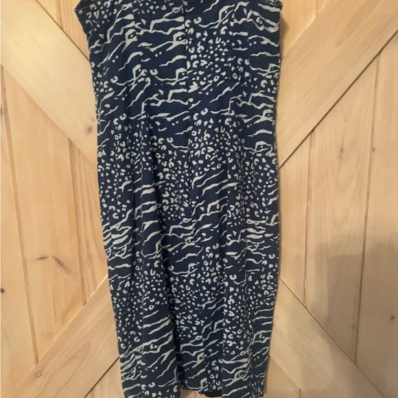 Tanya Taylor Navy and White Printed Midi Dress - Picture 5 of 7